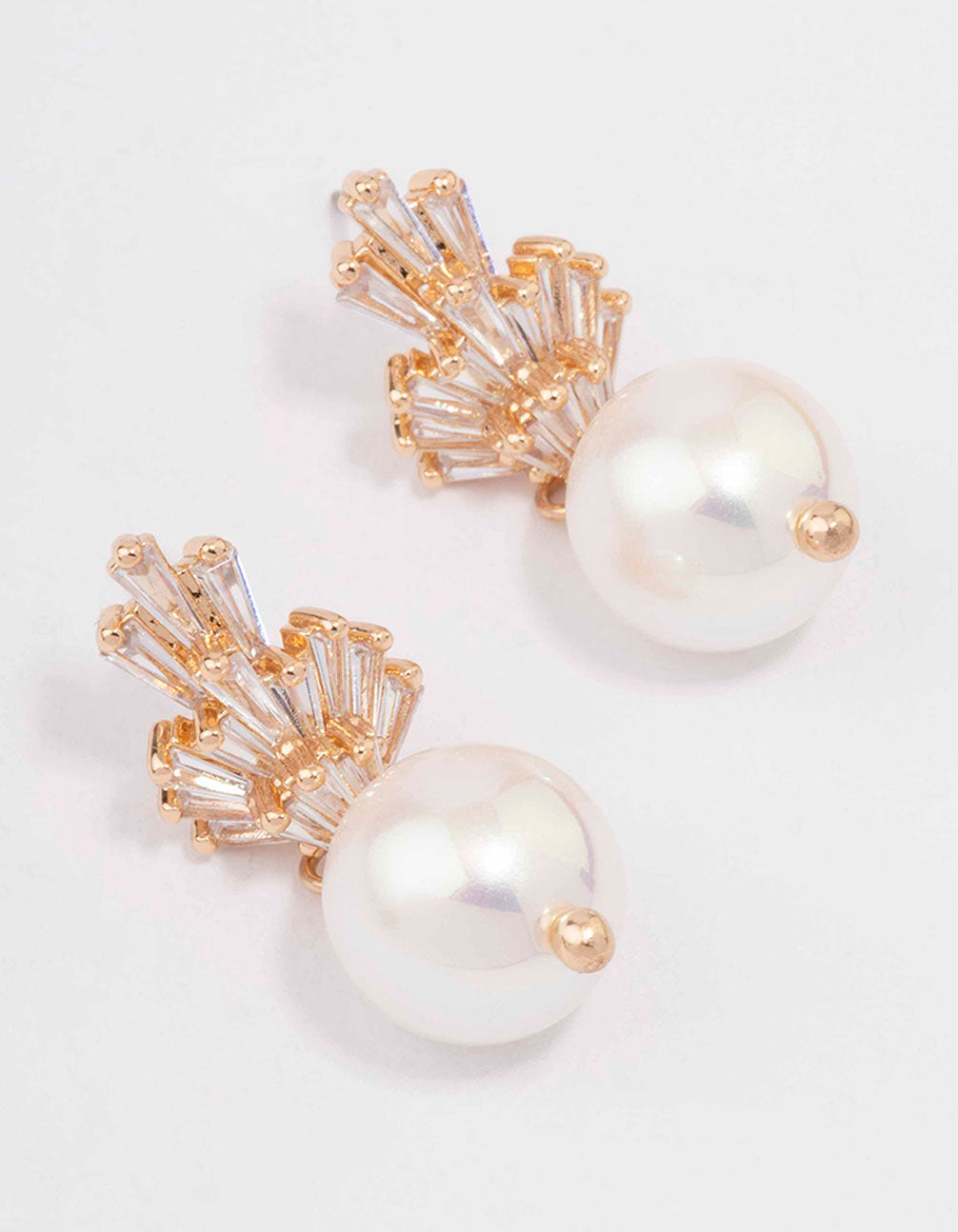 Gold Plated Cubic Zirconia & Freshwater Pearl Knotted Drop Earrings - Lovisa